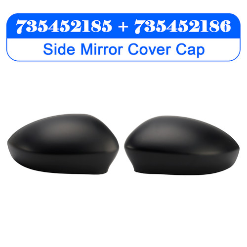 2009 Fiat GGrande Punto Evo Dal Pair of Side Mirror Cover Cap 735452185 Generic