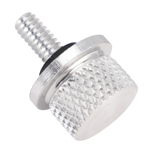 1996-2023 Touring Softail Dyna Sportster Model 1/4-20 Knurled Seat Bolt Screw Silver Generic