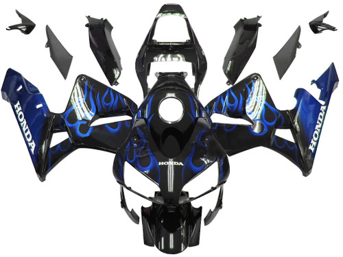 Fairings Honda CBR 600 RR Black & Blue Flame Racing (2003-2004) Fairings Honda CBR 600 RR Black & Blue Flame Racing (2003-2004)