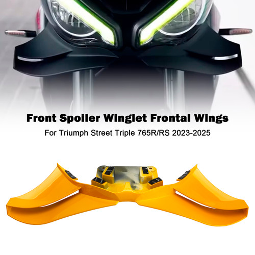 2023-2025 Triumph Street Triple 765R/RS Front Spoiler Winglet Frontal Wings Yellow Generic