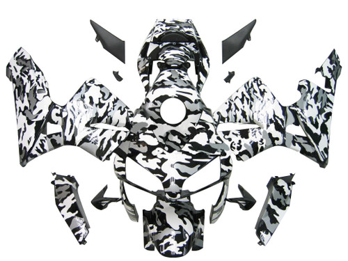 Fairings Honda CBR 600 RR Blk Wht Silver Camouflage Racing (2003-2004)