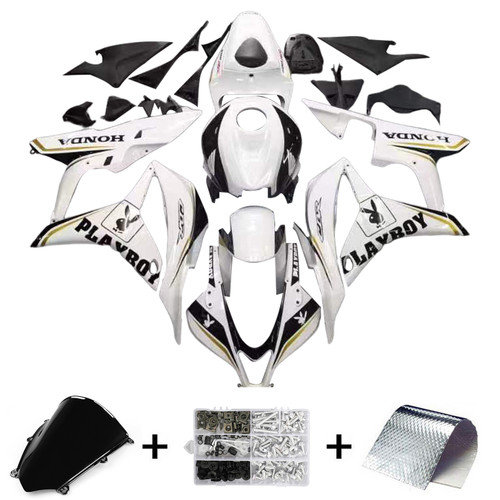 2007-2008 Honda CBR600RR Amotopart Fairings White & Black Playboy Racing Customs Fairing