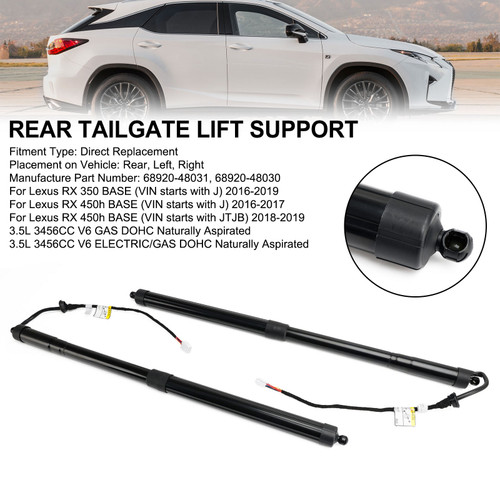 2016-2019 Lexus RX 350 450h BASE 2* Rear Tailgate Lift Support 68920-48031 Generic