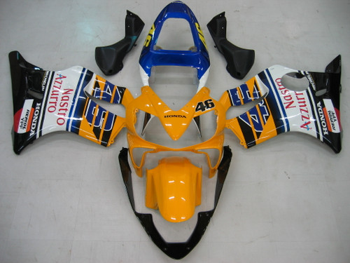 Fairings Honda CBR 600 F4i Yellow No.46 Azzurro Racing (2001-2003)