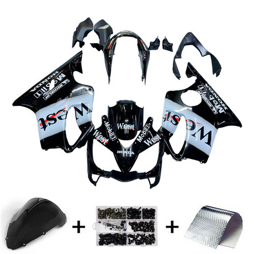 2004-2007 Honda CBR 600 F4i Amotopart Fairings Black West Racing Customs Fairing