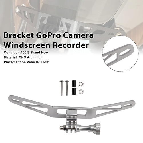 2010-2025 BMW K1600 GT/GTL Bracket GoPro Camera Windscreen Recorder Silver Generic