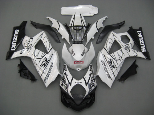 Fairings Suzuki GSXR 1000 White Black Alstare Racing  (2007-2008)