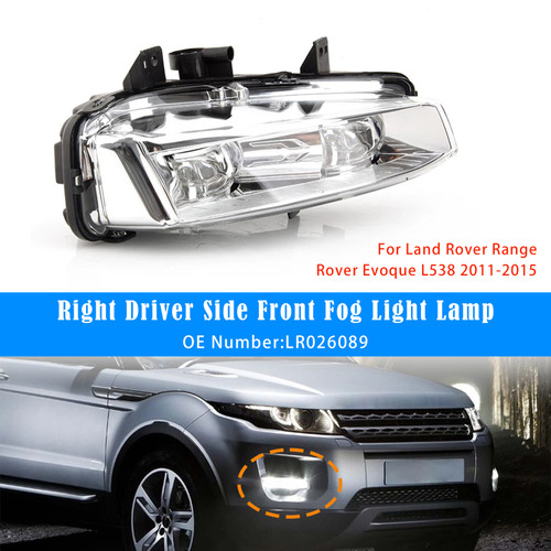 2011-2015 Land Rover Range Rover Evoque L538 Right Driver Side Front Fog Light Lamp LR026089 Generic