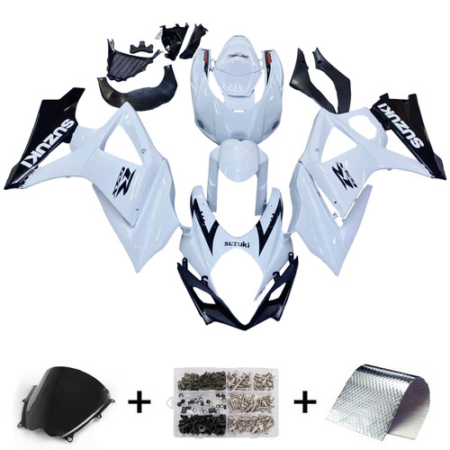 2007-2008 Suzuki GSXR 1000 Amotopart Fairings White & Black GSXR Racing Customs Fairing 2007-2008 Suzuki GSXR 1000 Amotopart Fairings White & Black GSXR Racing Customs Fairing
