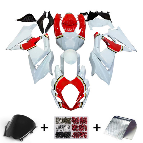 2007-2008 Suzuki GSXR 1000 White & Red Lucky Strike Racing Amotopart Fairings Customs Fairing