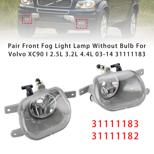 2003-2014 Volvo XC90 Pair Front Fog Light Lamp Without Bulb 31111183 31111182 Generic