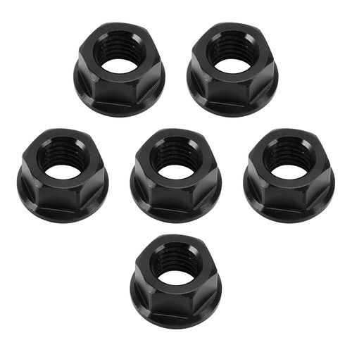 CNC Aluminum Rear Sprocket Carrrier Flange Nuts Set M10x1.5mm Black