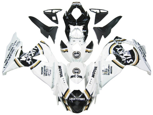 Fairings Suzuki GSXR 1000 White Black Gold Lucky Strike Racing  (2009-2016)