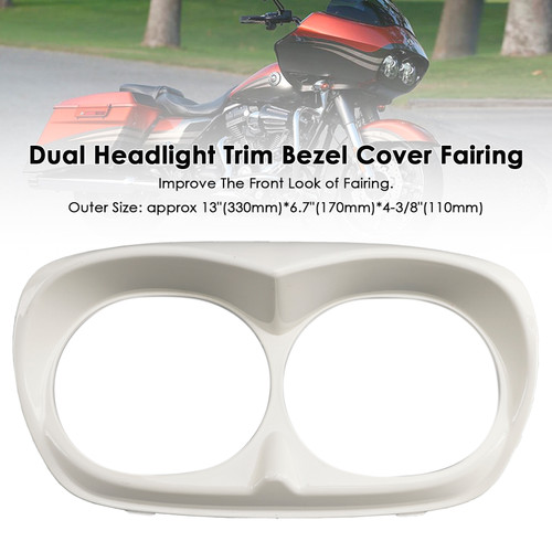 2010-2013 H-D headlight assembly Dual Headlight Trim Bezel Cover Fairing White Generic