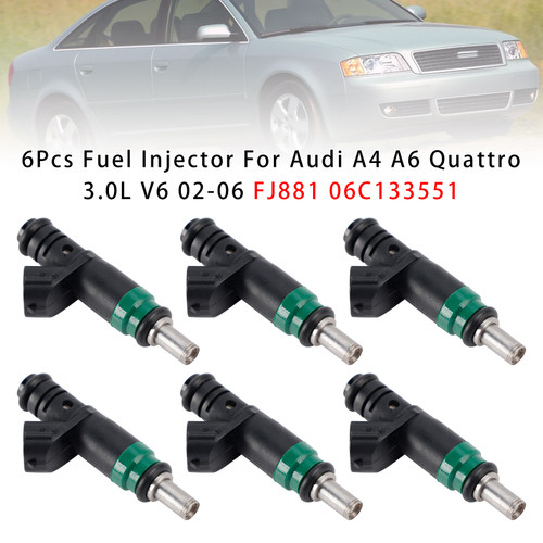 2002-2004 Audi A6/ Quattro V6 3.0L 6Pcs Fuel Injector 06C133551 Generic