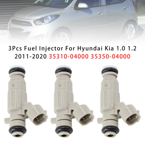 2011-2021 Hyundai i10 i20 II 3Pcs Fuel Injector 35350-04000 35310-04000 Generic