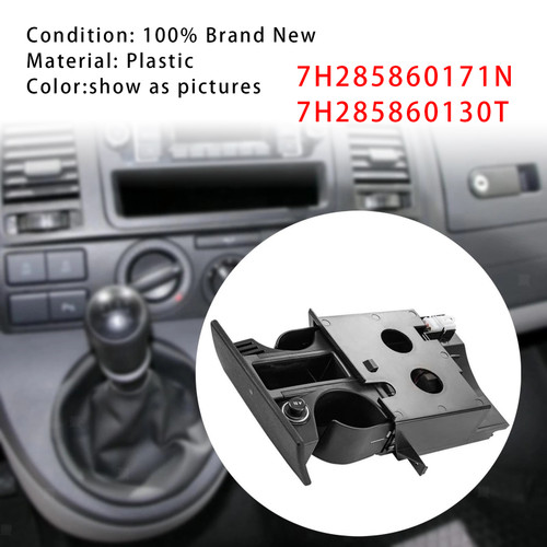 VW Transporter T5 Premium Cup Holder 7H285860171N Black Generic