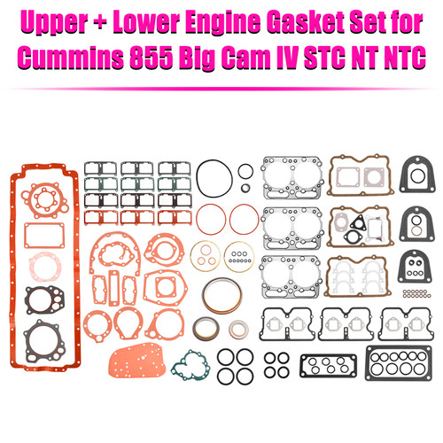 Cummins 855 Big Cam IV STC NT NTC Upper + Lower Engine Gasket Set 3801468 3801235 Generic