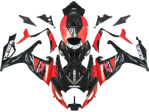 Fairings Suzuki GSXR 600 750 Black & Red GSXR Racing  (2006-2007)