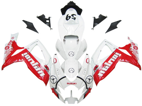 Fairings Suzuki GSXR 600 750 White & Red Jordan Racing  (2006-2007)