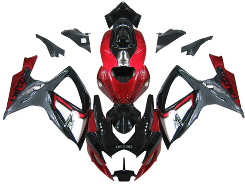 Fairings Suzuki GSXR 600 750 Red Silver Black GSXR Racing  (2006-2007)