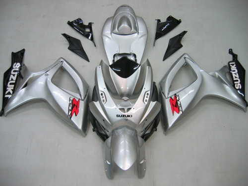 Fairings Suzuki GSXR 600 750 Silver & Black GSXR Racing  (2006-2007)