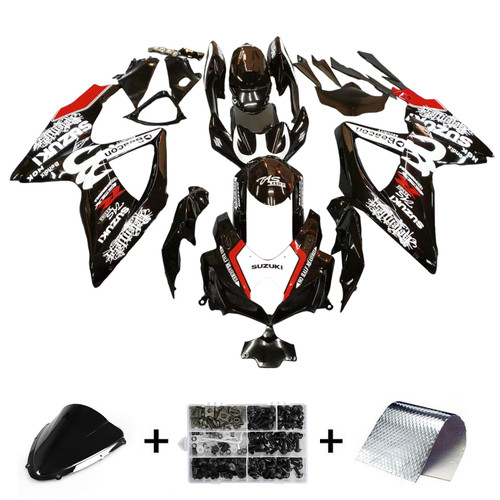 2008-2009-2010 Suzuki GSXR 600 750 Black Relentless Racing Amotopart Fairings Customs Fairing 2008-2009-2010 Suzuki GSXR 600 750 Black Relentless Racing Amotopart Fairings Customs Fairing