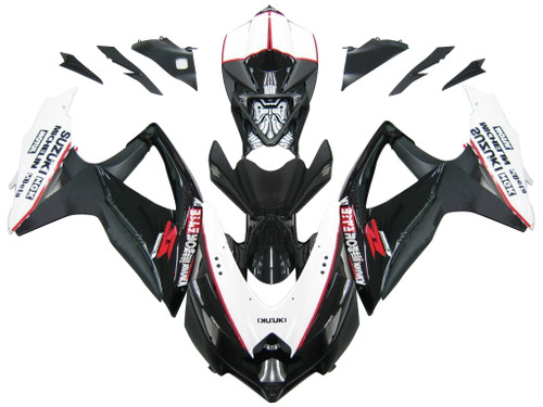 Fairings Suzuki GSXR 600 750 Black White GSXR Racing  (2008-2009-2010) Fairings Suzuki GSXR 600 750 Black White GSXR Racing  (2008-2009-2010)