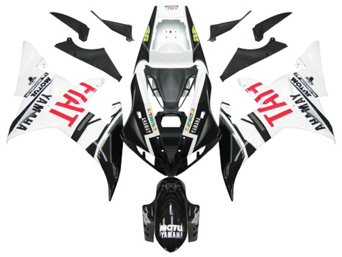 Fairings Yamaha YZF-R1 Black White No.46 FIAT Racing (2002-2003)