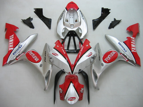 Fairings Yamaha YZF-R1 Red Silver Fortuna  R1 Racing (2004-2006)