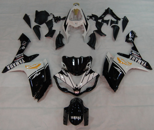 Fairings Yamaha YZF-R1 Black White R1 Racing (2007-2008)