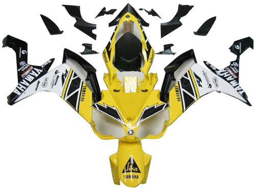 Fairings Yamaha YZF-R1 Yellow White Black R1 Racing (2007-2008) Fairings Yamaha YZF-R1 Yellow White Black R1 Racing (2007-2008)
