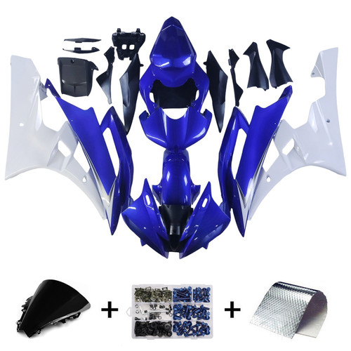 2006-2007 Yamaha YZF-R6 Blue & White R6 Racing Amotopart Fairings Customs Fairing