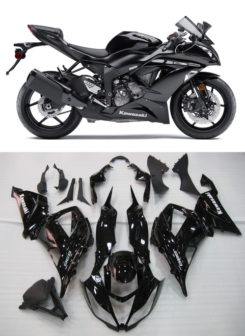 Fairings Plastics Kawasaki ZX6R 636 Black Ninja Racing (2013-2016)