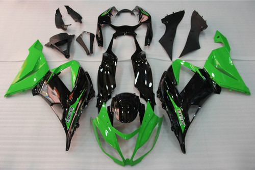 Fairings Plastics Kawasaki ZX6R 636 Green Black Ninja Racing (2013-2016)