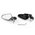 7/8" Aluminum Rear View Side Mirror Handle Bar End Universal Motorcycle, Black