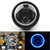 Projector LED Headlight Halo Ring 6.5" For Cafe Racer Bobber Blue