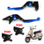 Adjustable Folding Extendable Racing Brake & Clutch Levers For VESPA GTS 300 Super BLUE