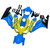 2004-2005 Honda CBR1000RR Amotopart Fairings Blue Yellow CBR Racing Customs Fairing