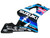 Fairings Suzuki GSXR 600 750 White Blue Brux GSXR Racing  (2004-2005)