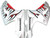 2003-2004 Kawasaki ZX6R 636 Amotopart Fairings Silver & Red Flame Ninja Racing 2003-2004 Kawasaki ZX6R 636 Amotopart Fairings Silver & Red Flame Ninja Racing