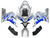 2003-2004 Kawasaki ZX6R 636 Amotopart Fairings Silver & Blue Flame Ninja Racing 2003-2004 Kawasaki ZX6R 636 Amotopart Fairings Silver & Blue Flame Ninja Racing