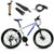 MTB Mountain Bike 26" Wheels 21 Speed Bicycle White&Blue Disc Bicycles+Bike Lock+Air Pump