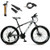 MTB Mountain Bike 26" Wheels 21 Speed Bicycle Disc Black Bicycles+Bike Lock+Air Pump
