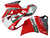 Fairing Kit Bodywork ABS Ducati 996 748 1996-2002 White & Red