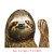 Car Window Sticker Person Size Passenger Side Right Sloth Waving Funny Universal