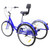 7-Speed 24" Adult 3-Wheel Tricycle Cruise Bike Bicycle With Basket Blue
