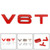 V6T Emblem Badge Fit For AUDI A1 A3 A4 A5 A6 A7 Q3 Q5 Q7 S6 S7 S8 S4 SQ5 Red