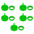 5PCS Green Ignition Key Cover w/Nut For Polaris RZR XP 570 800 900 1000 5433534
