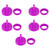 5PCS Violet Ignition Key Cover w/Nut For Polaris RZR XP 570 800 900 1000 5433534